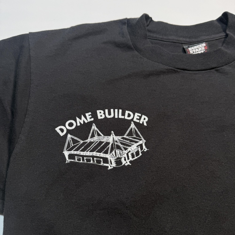 Vintage I Helped Build The Dome Shirt Mens Medium Black Pocket San Antonio Tee - Picture 3 of 6